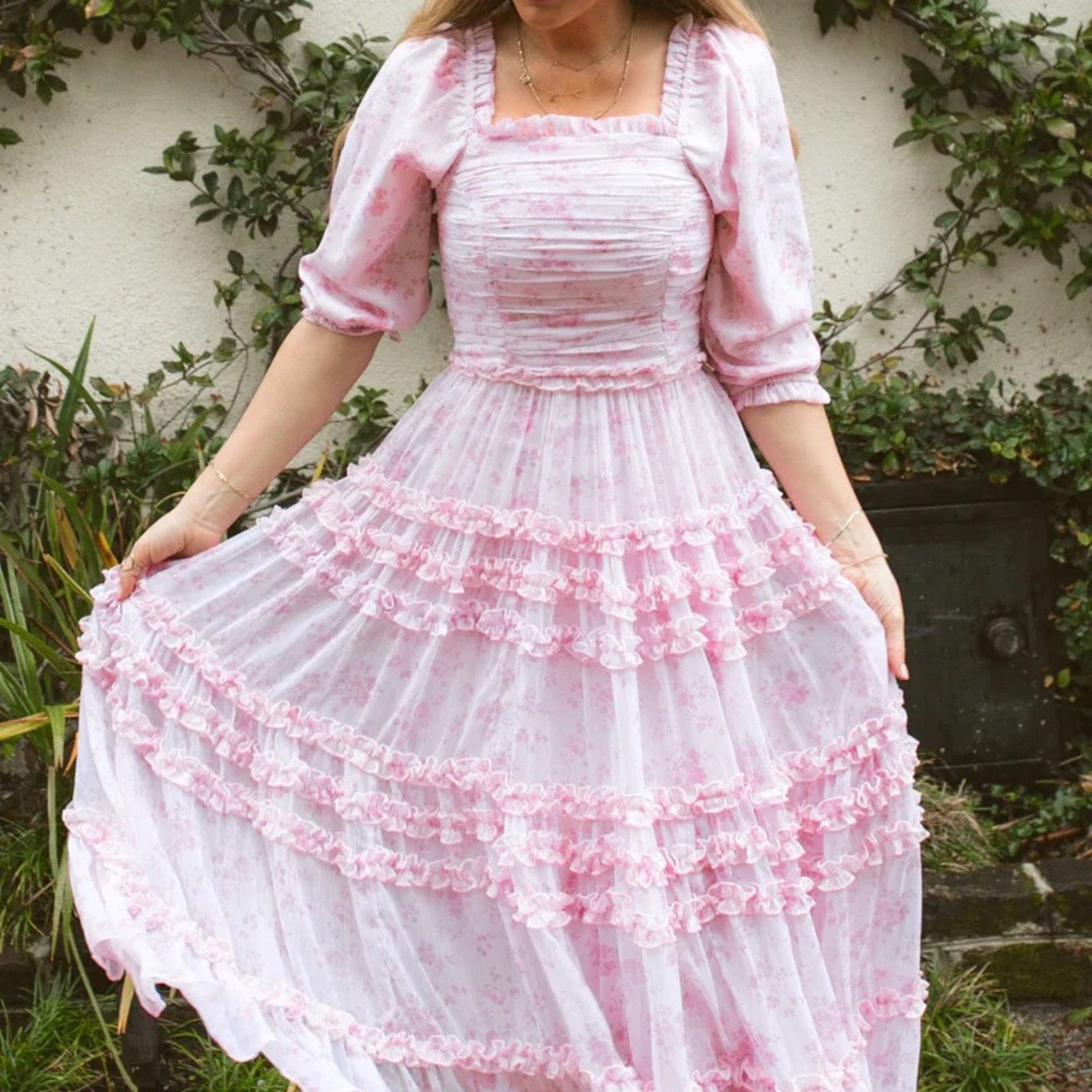 Ivy City Co Pink Floral Maxi Dress